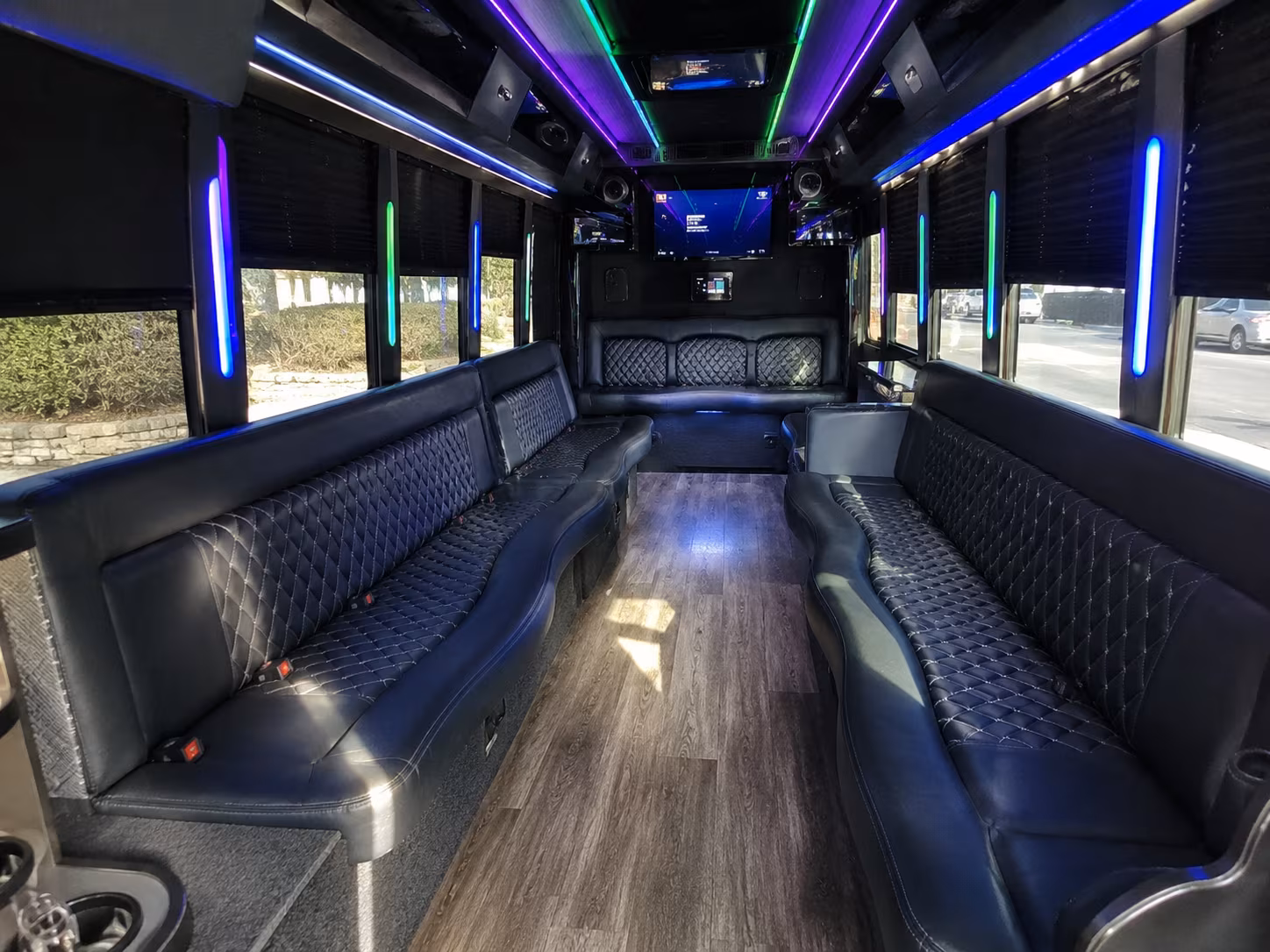 queen creek 15 passenger party bus interior