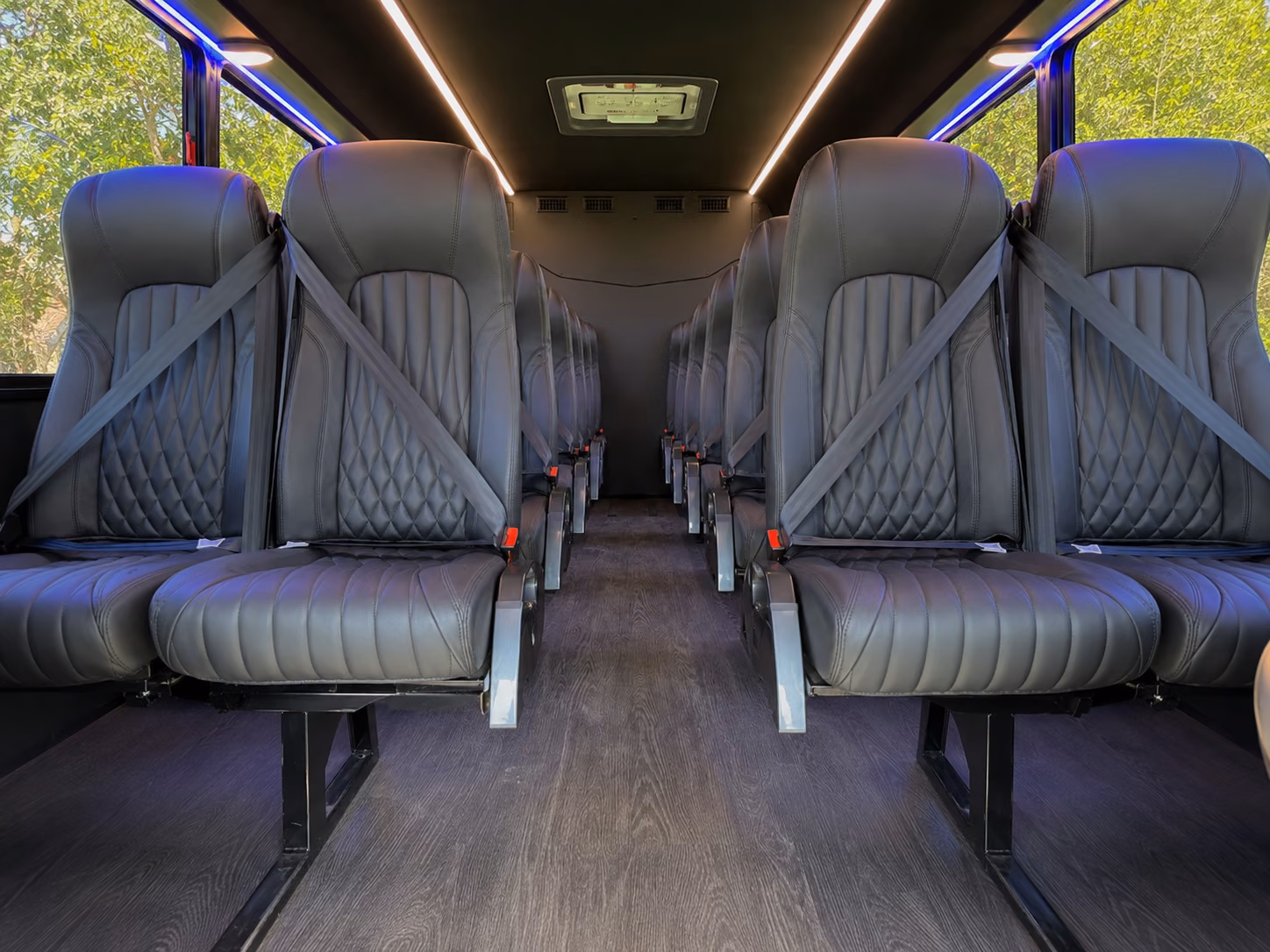 queen creek 18 passenger minibus inside