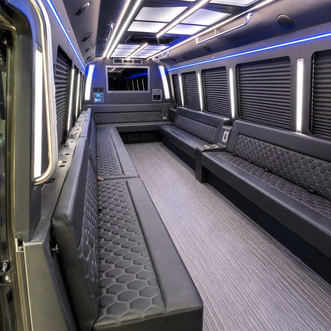 queen creek 40 passenger party bus interior