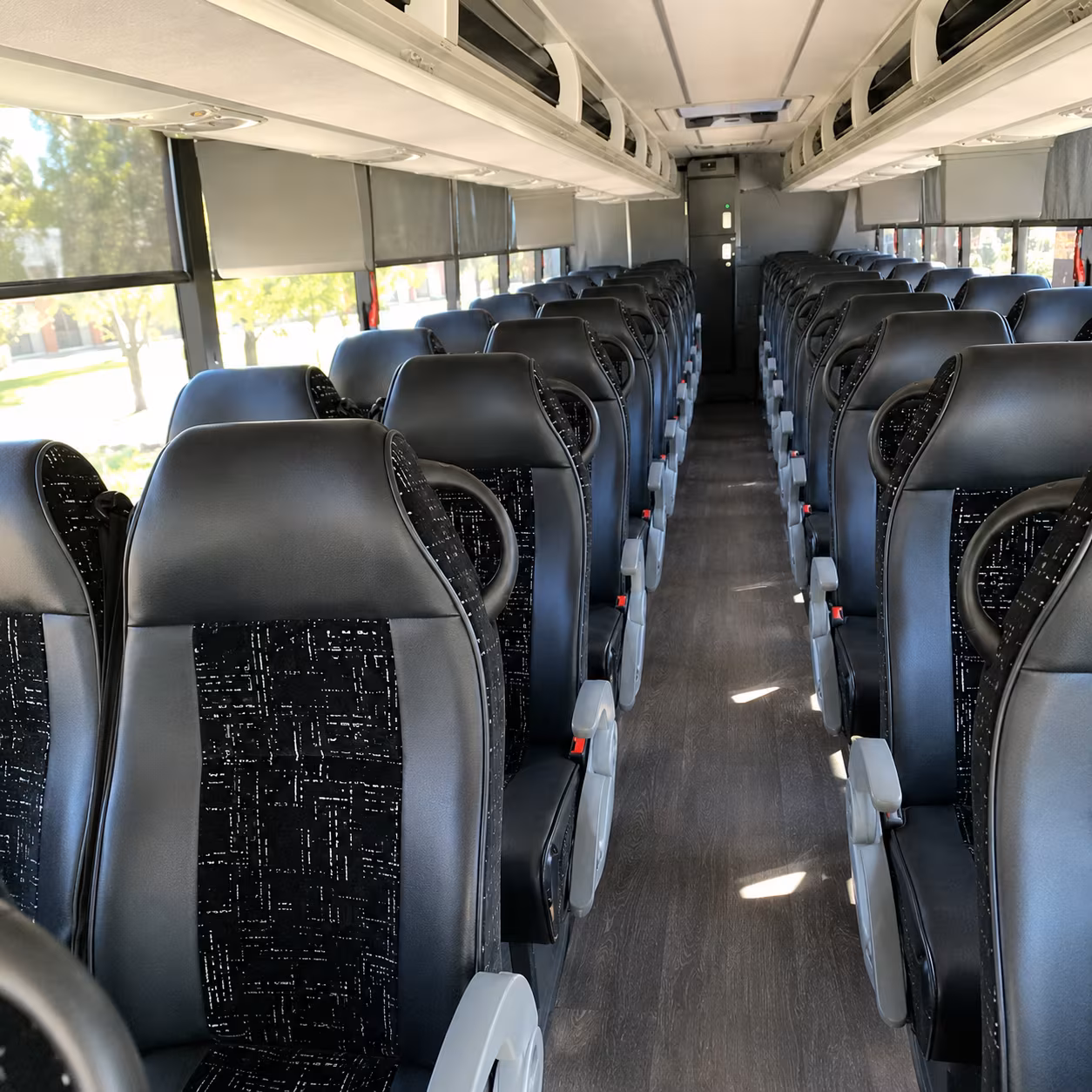 queen creek 56 passenger charter bus inside